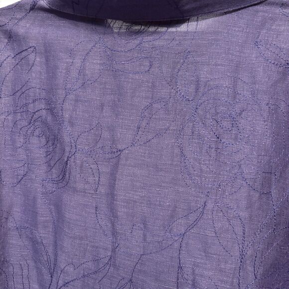 French Laundry Woman Purple Linen Silk Blend Button Up BlousePlus Size 2X - Picture 8 of 16